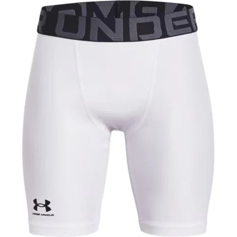 Under Armour HeatGear Armour Base-Layer Shorts for Kids - White/Black, M